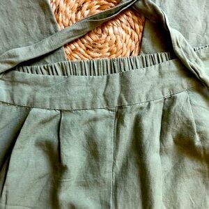 Wide legs linen blend pants small